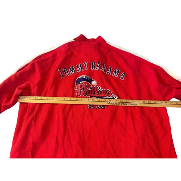 Tommy‎ Bahama Mens Baseball MLB Philadelphia Phillies Zip Sweater Red Sz 2XL - Picture 6 of 15